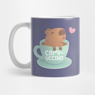 Cute Capybara In Cup Capyuccino Pun Humor Mug